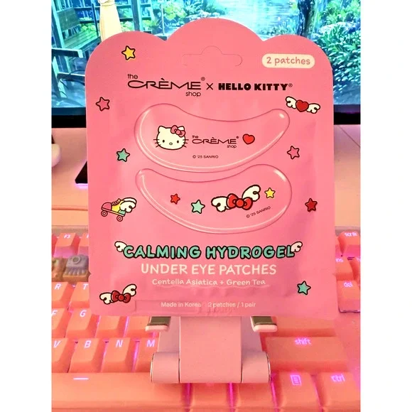 The Creme Shop Hello Kitty Under Eye Patches Calming Hydrogel Green Tea Asiatica - Picture 2 of 9